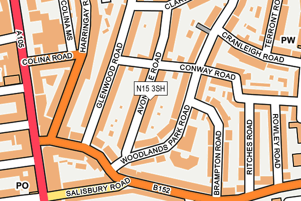 N15 3SH map - OS OpenMap – Local (Ordnance Survey)