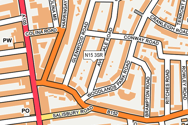 N15 3SR map - OS OpenMap – Local (Ordnance Survey)