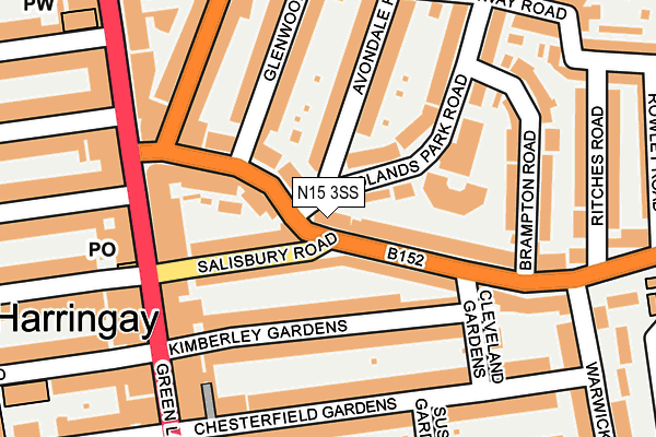 N15 3SS map - OS OpenMap – Local (Ordnance Survey)