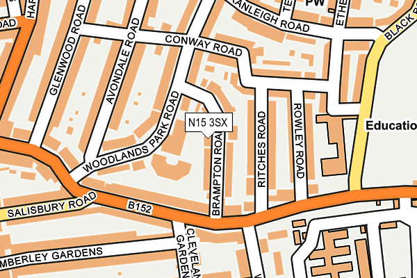 N15 3SX map - OS OpenMap – Local (Ordnance Survey)