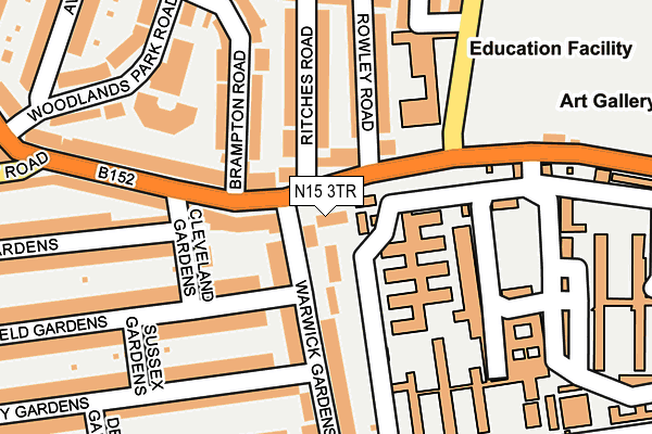 N15 3TR map - OS OpenMap – Local (Ordnance Survey)