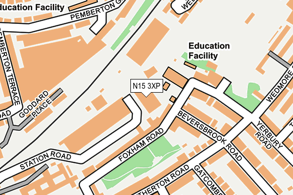 N15 3XP map - OS OpenMap – Local (Ordnance Survey)