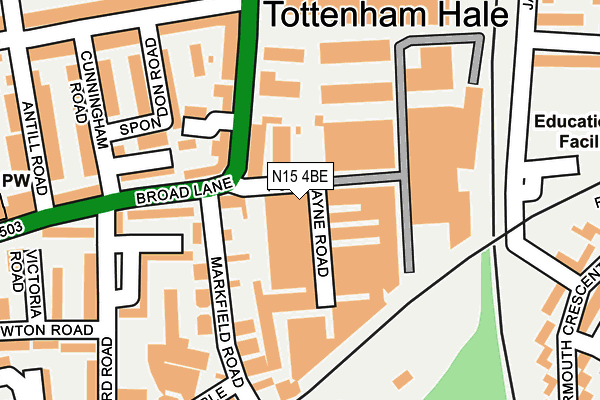 N15 4BE map - OS OpenMap – Local (Ordnance Survey)