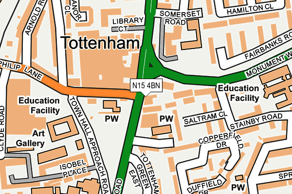 N15 4BN map - OS OpenMap – Local (Ordnance Survey)