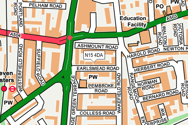 N15 4DA map - OS OpenMap – Local (Ordnance Survey)
