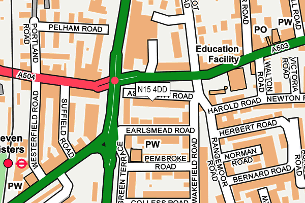 N15 4DD map - OS OpenMap – Local (Ordnance Survey)