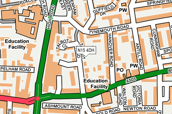 N15 4DH map - OS OpenMap – Local (Ordnance Survey)