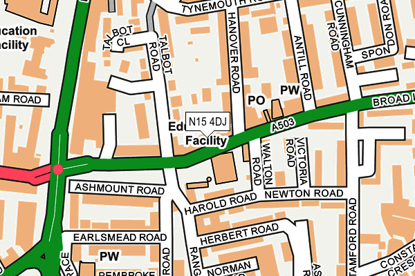 N15 4DJ map - OS OpenMap – Local (Ordnance Survey)