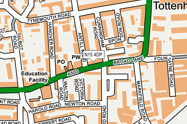 N15 4DP map - OS OpenMap – Local (Ordnance Survey)