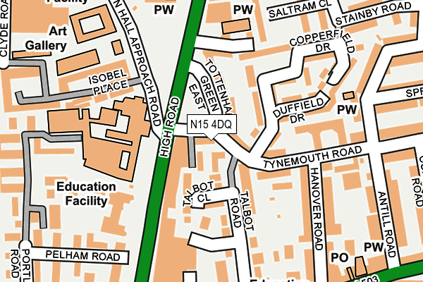 N15 4DQ map - OS OpenMap – Local (Ordnance Survey)
