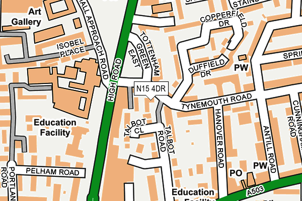 N15 4DR map - OS OpenMap – Local (Ordnance Survey)