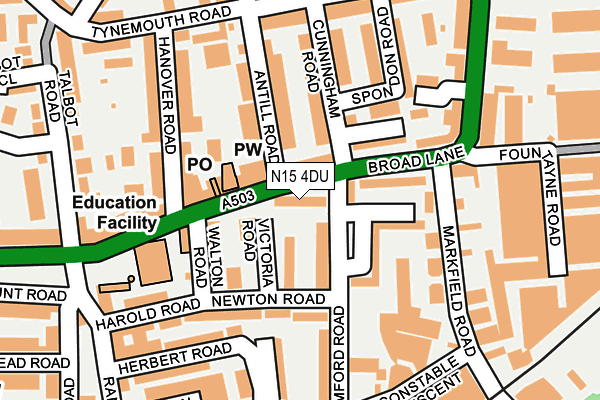 N15 4DU map - OS OpenMap – Local (Ordnance Survey)