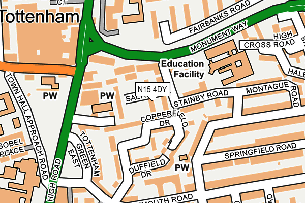 N15 4DY map - OS OpenMap – Local (Ordnance Survey)