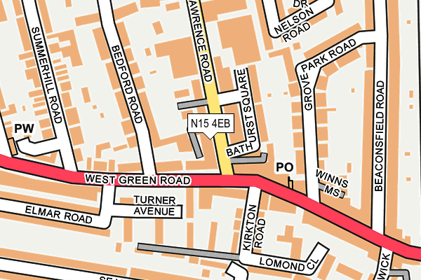N15 4EB map - OS OpenMap – Local (Ordnance Survey)