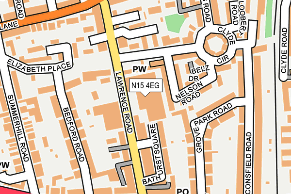 N15 4EG map - OS OpenMap – Local (Ordnance Survey)