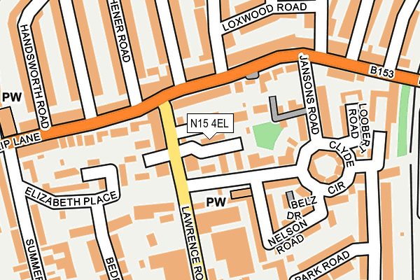 N15 4EL map - OS OpenMap – Local (Ordnance Survey)