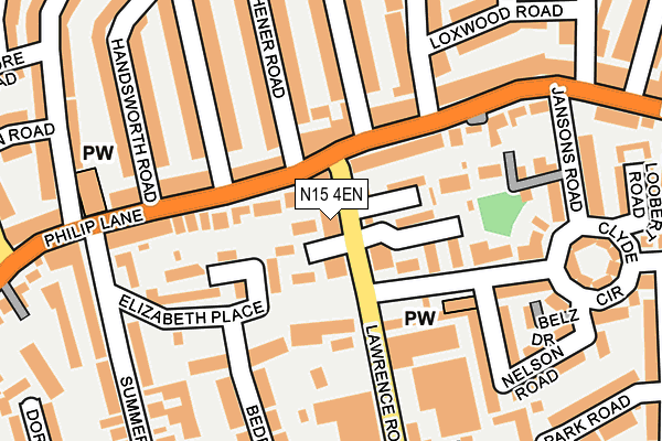 N15 4EN map - OS OpenMap – Local (Ordnance Survey)