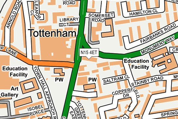N15 4ET map - OS OpenMap – Local (Ordnance Survey)