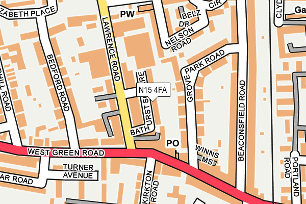 N15 4FA map - OS OpenMap – Local (Ordnance Survey)