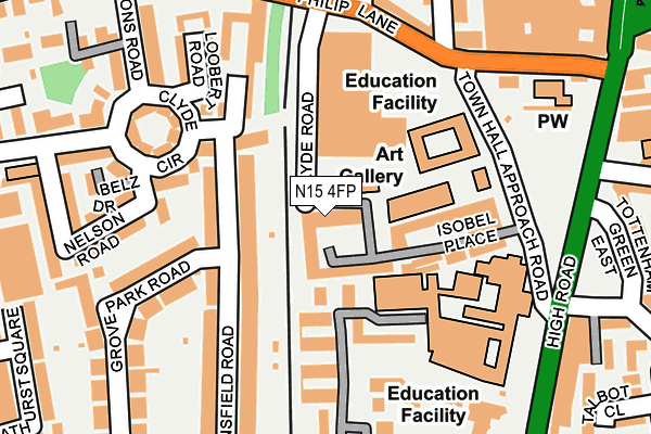 N15 4FP map - OS OpenMap – Local (Ordnance Survey)