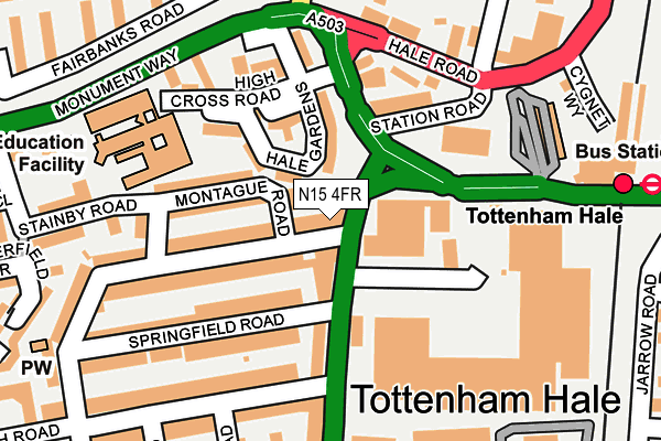 N15 4FR map - OS OpenMap – Local (Ordnance Survey)