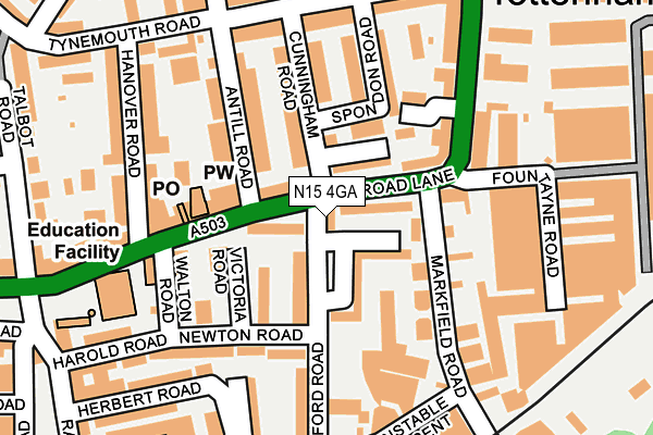 N15 4GA map - OS OpenMap – Local (Ordnance Survey)