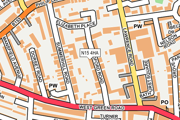 N15 4HA map - OS OpenMap – Local (Ordnance Survey)