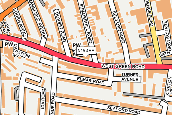 N15 4HE map - OS OpenMap – Local (Ordnance Survey)