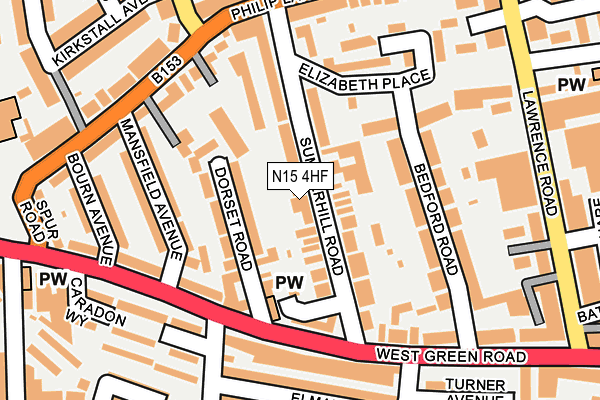 N15 4HF map - OS OpenMap – Local (Ordnance Survey)