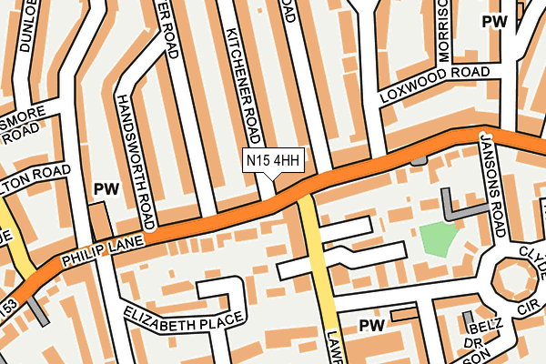 N15 4HH map - OS OpenMap – Local (Ordnance Survey)