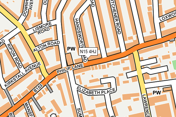 N15 4HJ map - OS OpenMap – Local (Ordnance Survey)