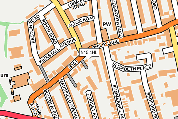 N15 4HL map - OS OpenMap – Local (Ordnance Survey)