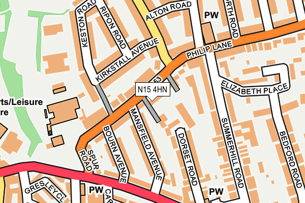 N15 4HN map - OS OpenMap – Local (Ordnance Survey)