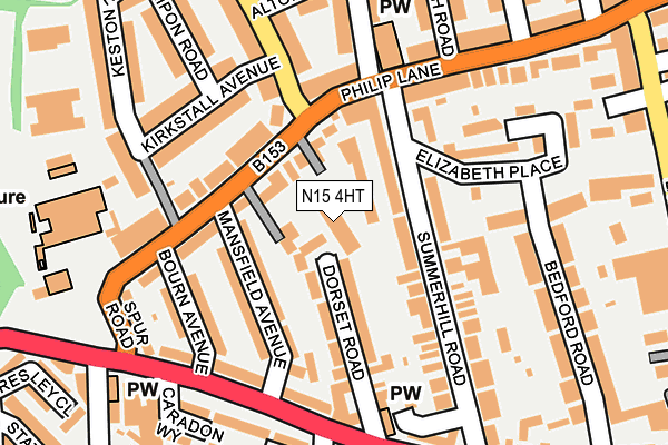 N15 4HT map - OS OpenMap – Local (Ordnance Survey)