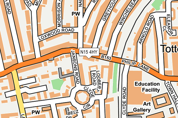 N15 4HY map - OS OpenMap – Local (Ordnance Survey)