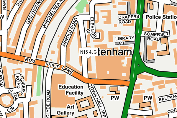 N15 4JG map - OS OpenMap – Local (Ordnance Survey)