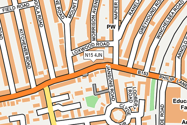 N15 4JN map - OS OpenMap – Local (Ordnance Survey)