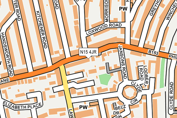 N15 4JR map - OS OpenMap – Local (Ordnance Survey)