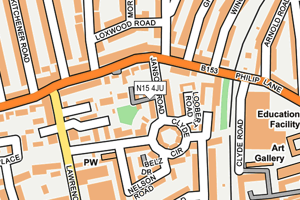 N15 4JU map - OS OpenMap – Local (Ordnance Survey)