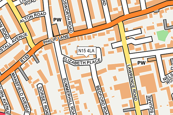 N15 4LA map - OS OpenMap – Local (Ordnance Survey)
