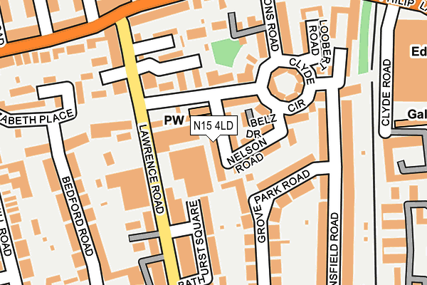 N15 4LD map - OS OpenMap – Local (Ordnance Survey)