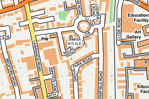 N15 4LE map - OS OpenMap – Local (Ordnance Survey)