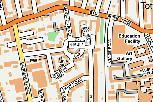 N15 4LF map - OS OpenMap – Local (Ordnance Survey)