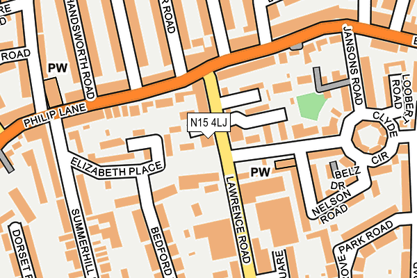 N15 4LJ map - OS OpenMap – Local (Ordnance Survey)