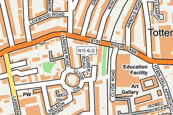 N15 4LQ map - OS OpenMap – Local (Ordnance Survey)