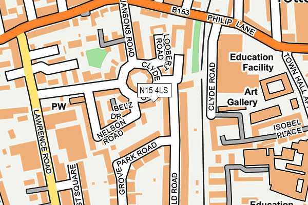 N15 4LS map - OS OpenMap – Local (Ordnance Survey)