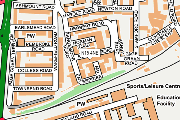 N15 4NE map - OS OpenMap – Local (Ordnance Survey)
