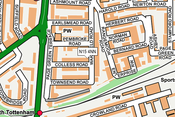 N15 4NN map - OS OpenMap – Local (Ordnance Survey)