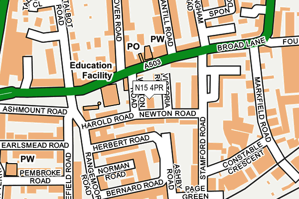 N15 4PR map - OS OpenMap – Local (Ordnance Survey)
