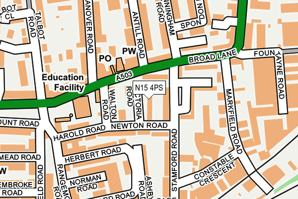 N15 4PS map - OS OpenMap – Local (Ordnance Survey)